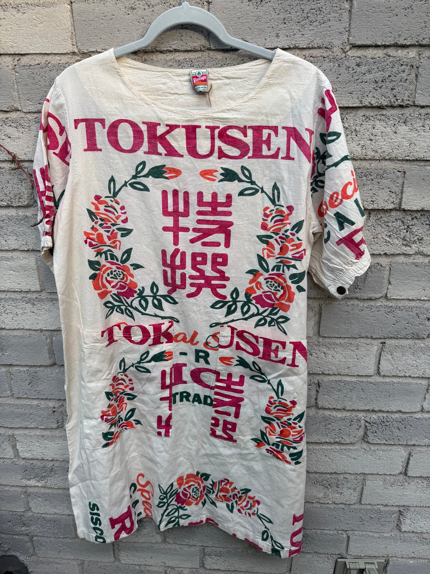 Vintage  Print Washed Cotton Dress