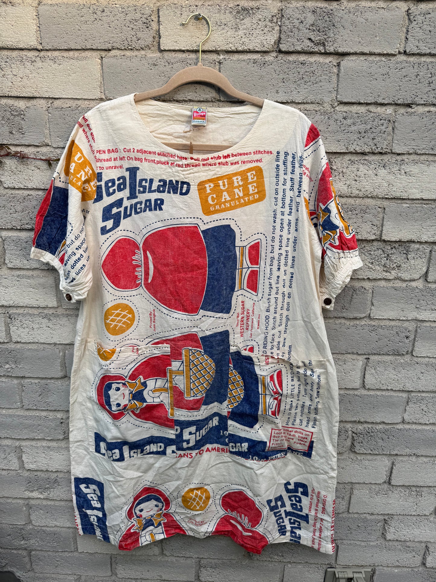 Vintage  Print Washed Cotton Dress