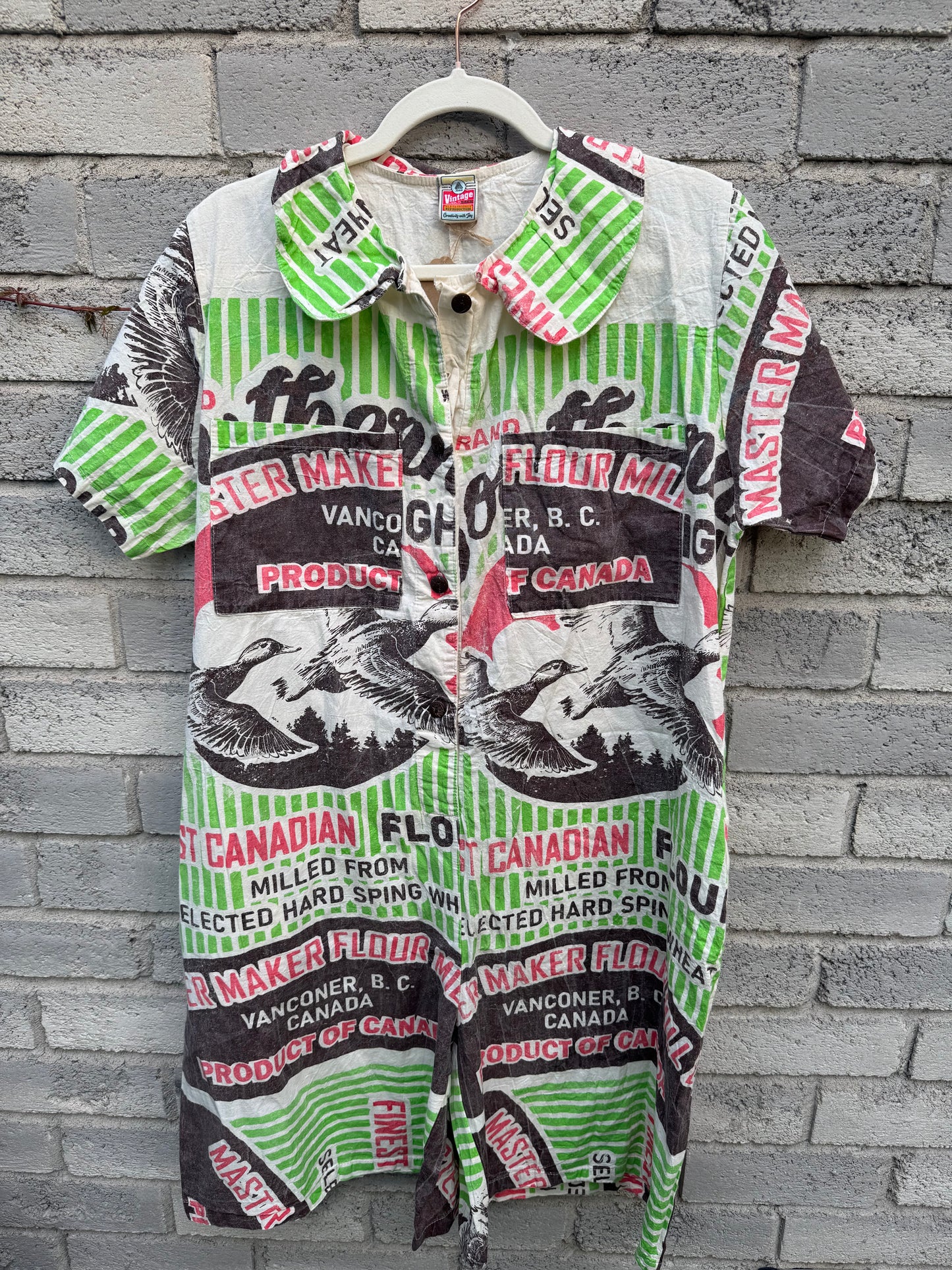 Vintage Rabbit Print Washed Cotton Jumpsuit