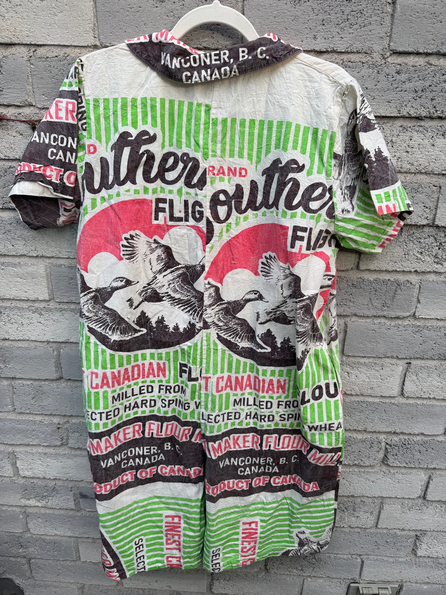 Vintage Rabbit Print Washed Cotton Jumpsuit