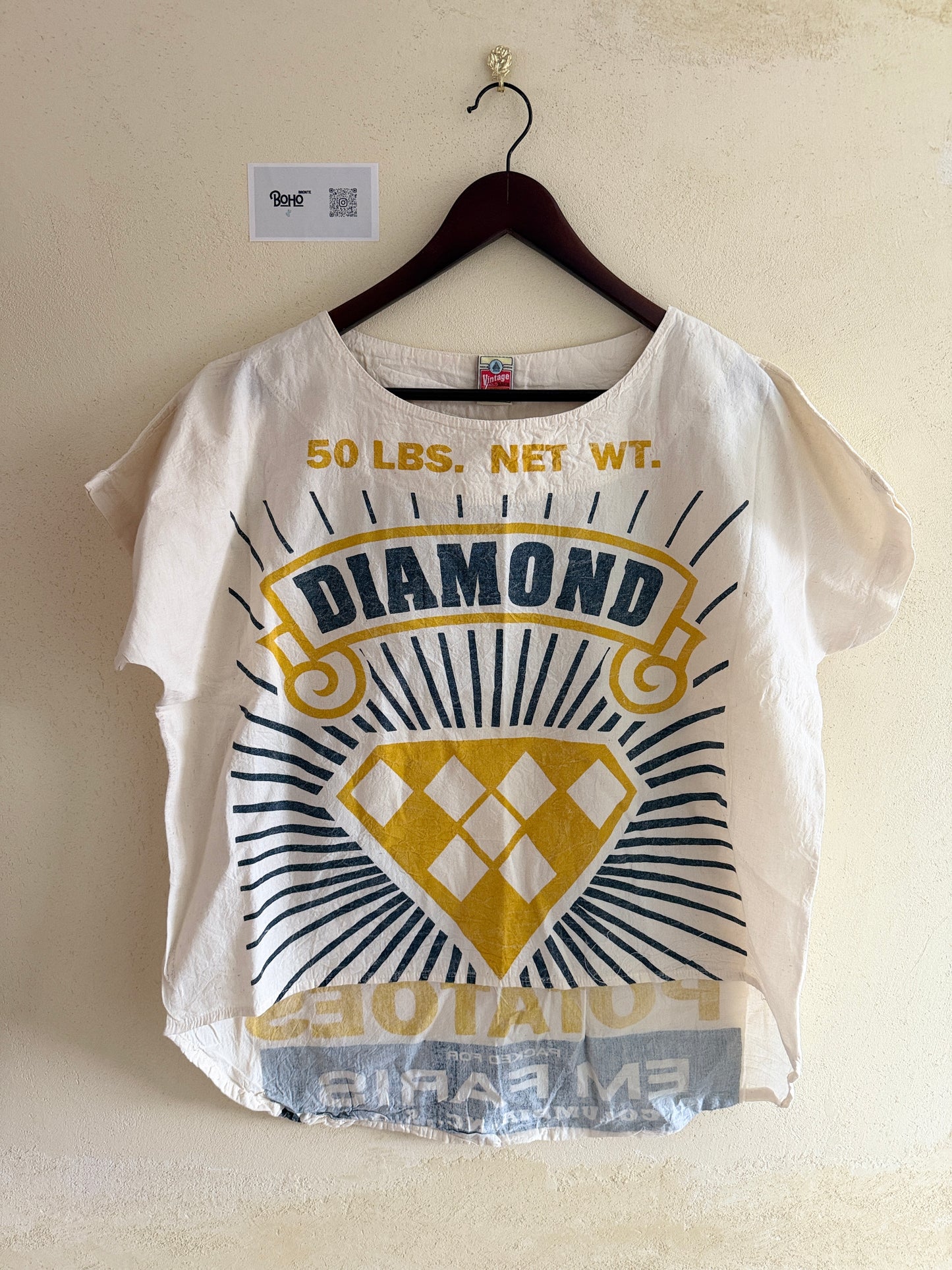 Vintage Thai Cotton Top – Feed Sack Graphic Prints