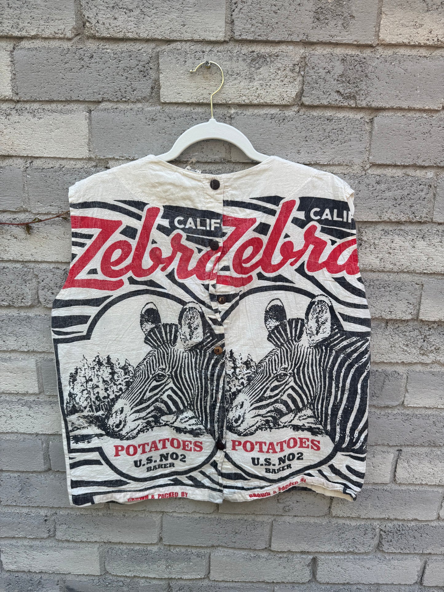 Ruffle-Shoulder Cotton Top – Vintage Feed Sack Style