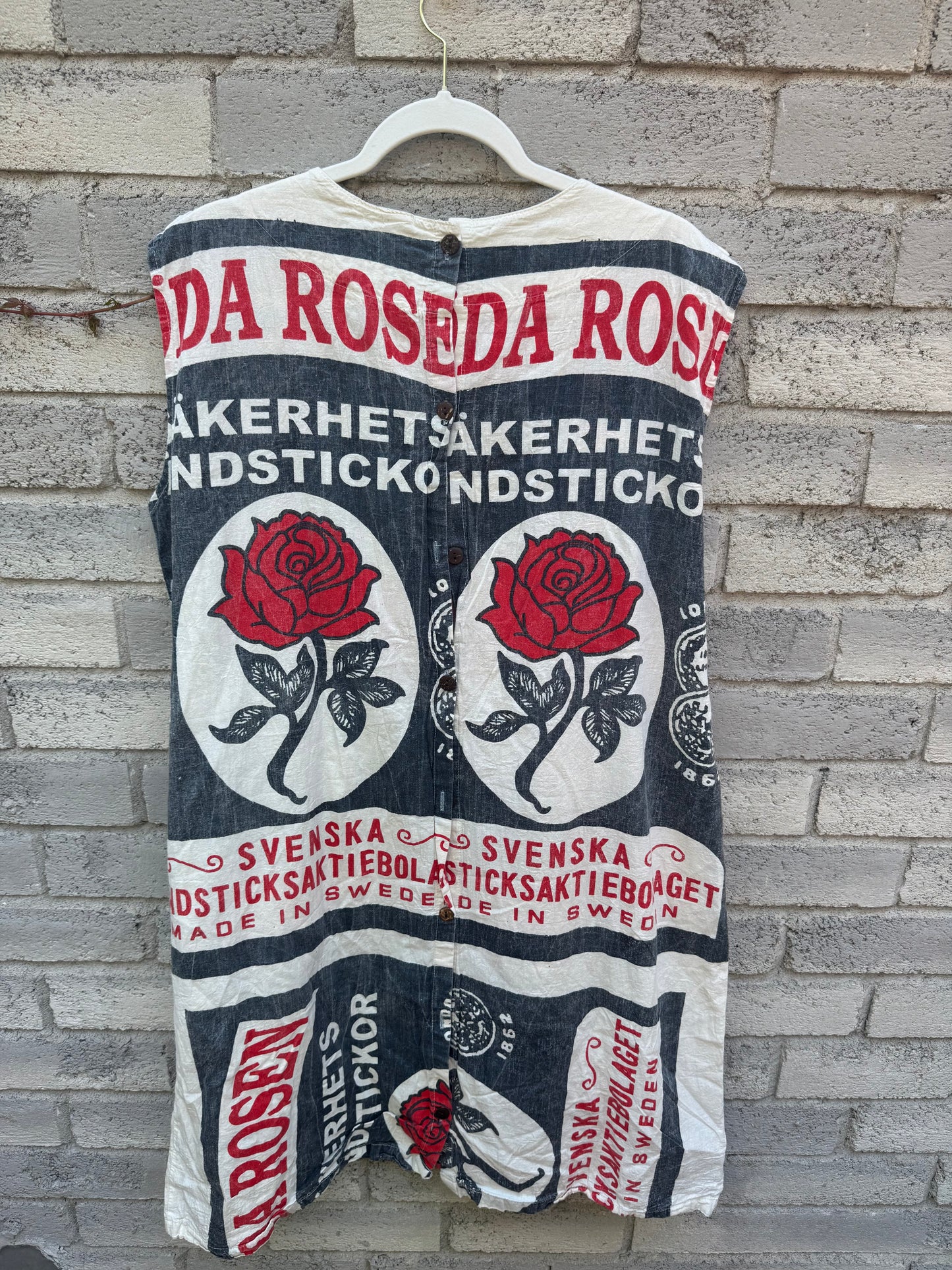 Vintage Print Washed Cotton Dress