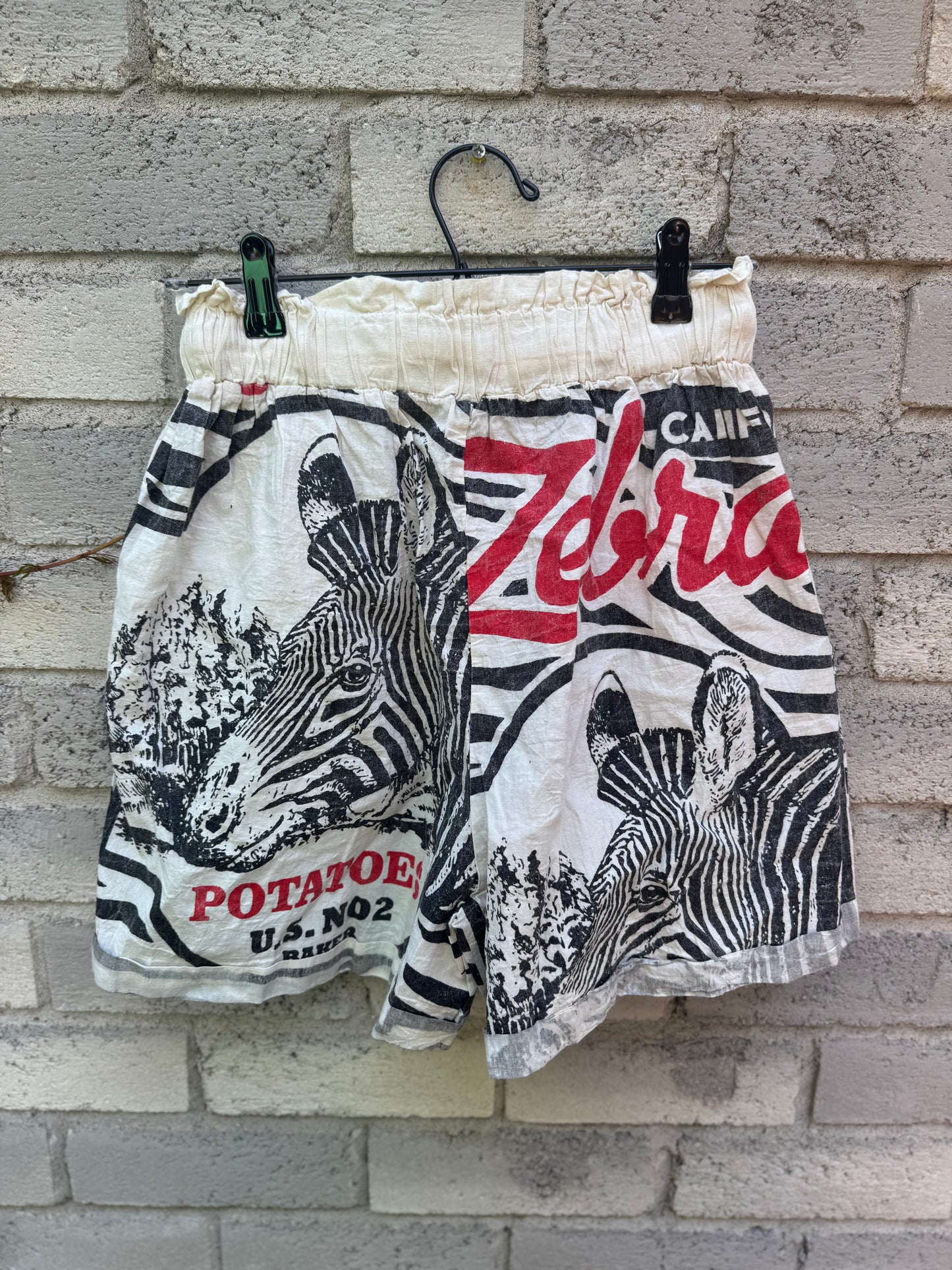 Vintage Patch Print Washed Cotton Shorts – Easy Summer Style