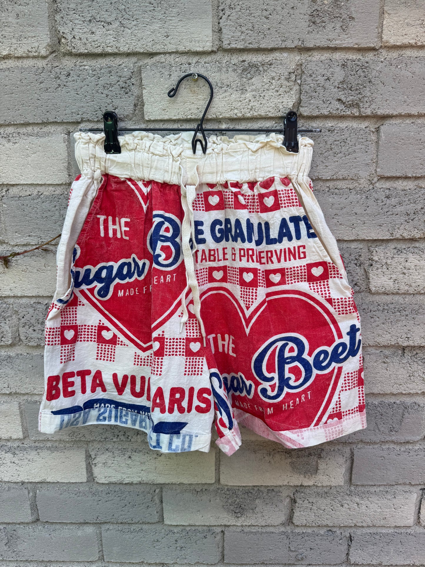 Vintage Patch Print Washed Cotton Shorts – Easy Summer Style