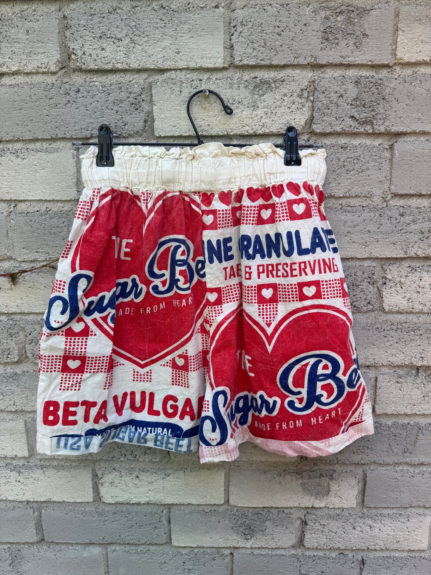 Vintage Patch Print Washed Cotton Shorts – Easy Summer Style