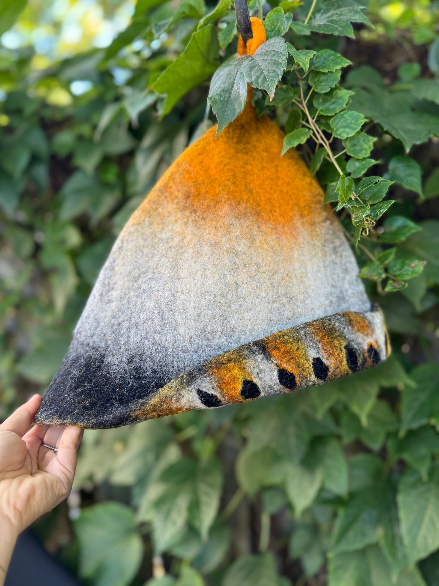 Fire & Ash Cone Felt Hat – Handmade in Nepal from 100% Wool