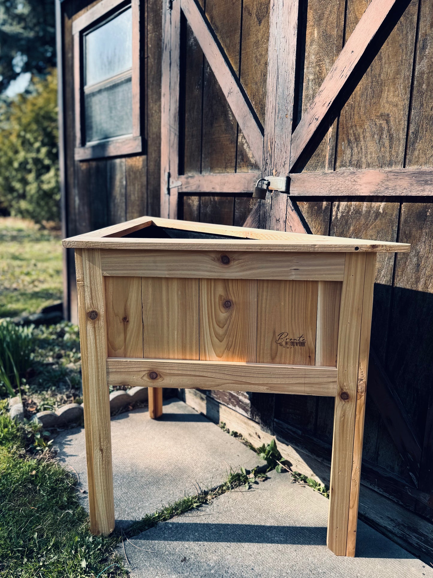 Custom Cedar Triangle Planter – Perfect Corner Fit (Starting at $280)