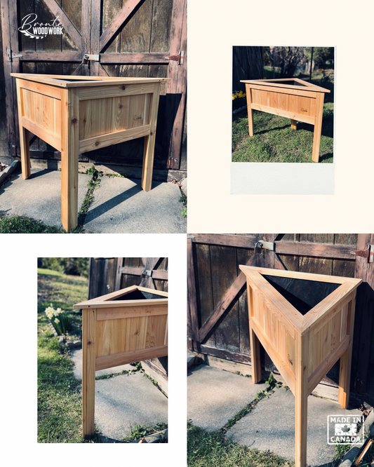 Custom Cedar Triangle Planter – Perfect Corner Fit (Starting at $280)