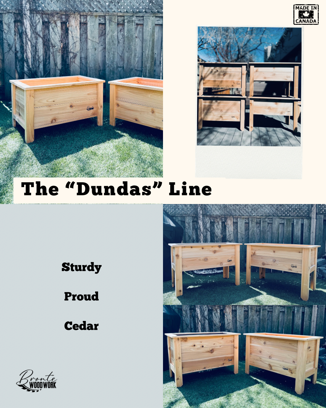 Dundas Line – Premium Cedar Raised Planters (23” Height)