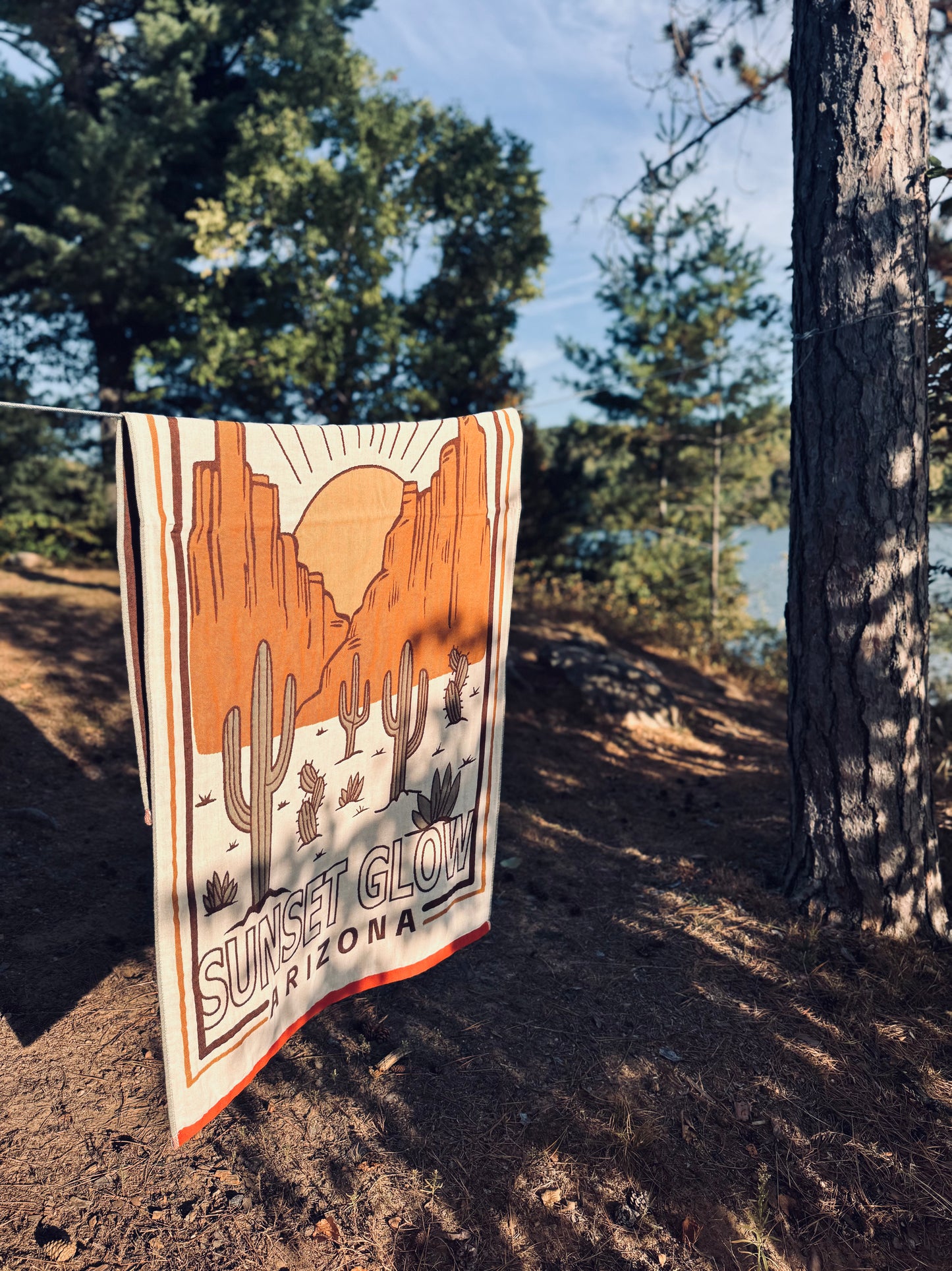 100% Cotton Woven Towel – Sunset Glow Arizona Scenic Series (80×160 cm)