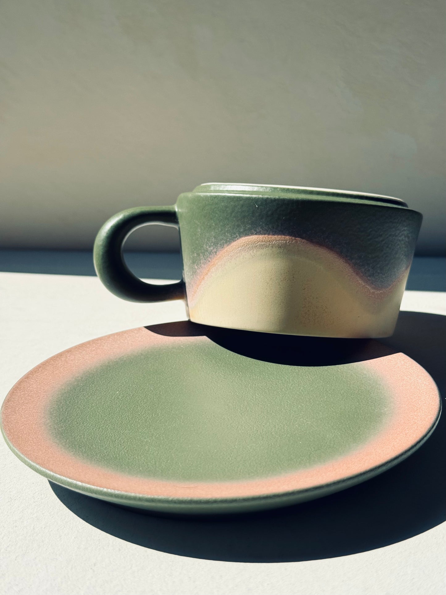 Forest Blush – Ceramic Mug + Saucer | BoHo Bronte Exclusive