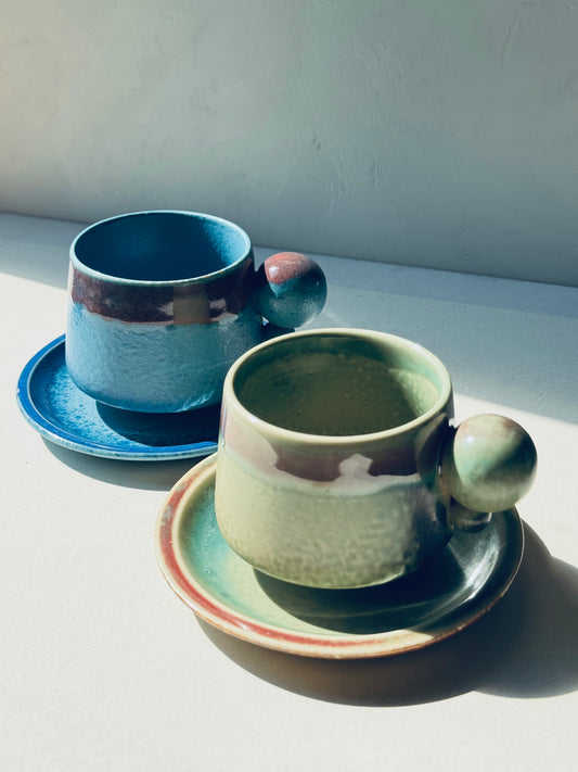 Orbit Series – Ceramic Mug + Saucer | BoHo Bronte Exclusive