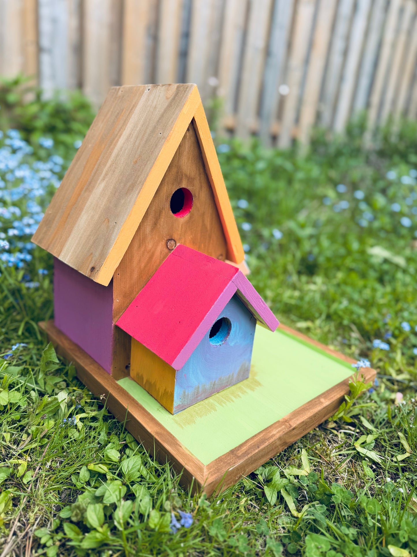 Multi-Unit Cedar Birdhouse – Handcrafted Garden Bird Condo | Made in Oakville 🇨🇦
