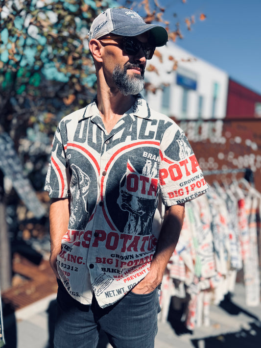 Vintage Flour Sack Print Shirt