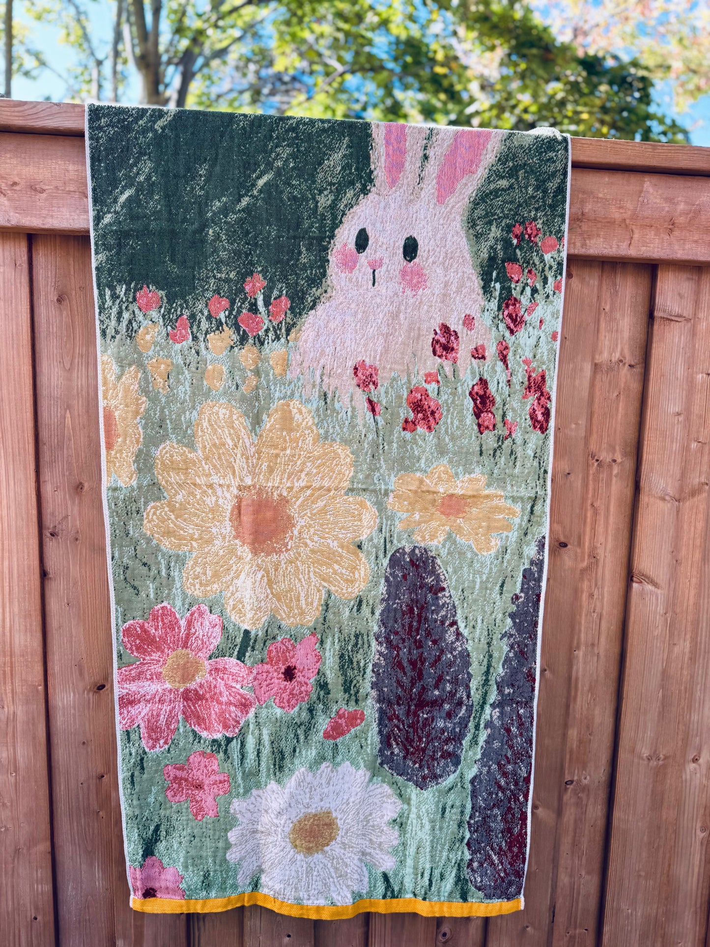 100% Cotton Woven Towel – Bunny Meadow Play Series (80×160 cm)