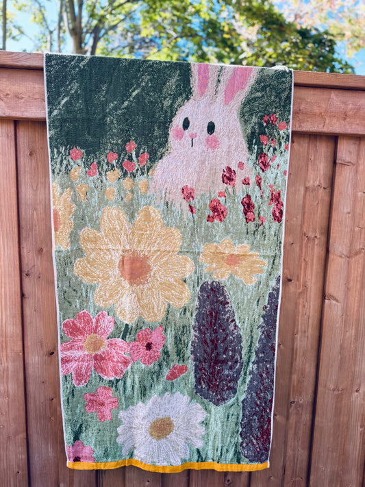 100% Cotton Woven Towel – Bunny Meadow Play Series (80×160 cm)