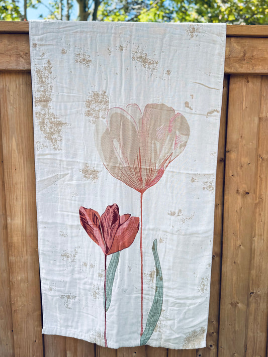 100% Cotton Woven Towel – Tulip Bloom Series (80×160 cm)