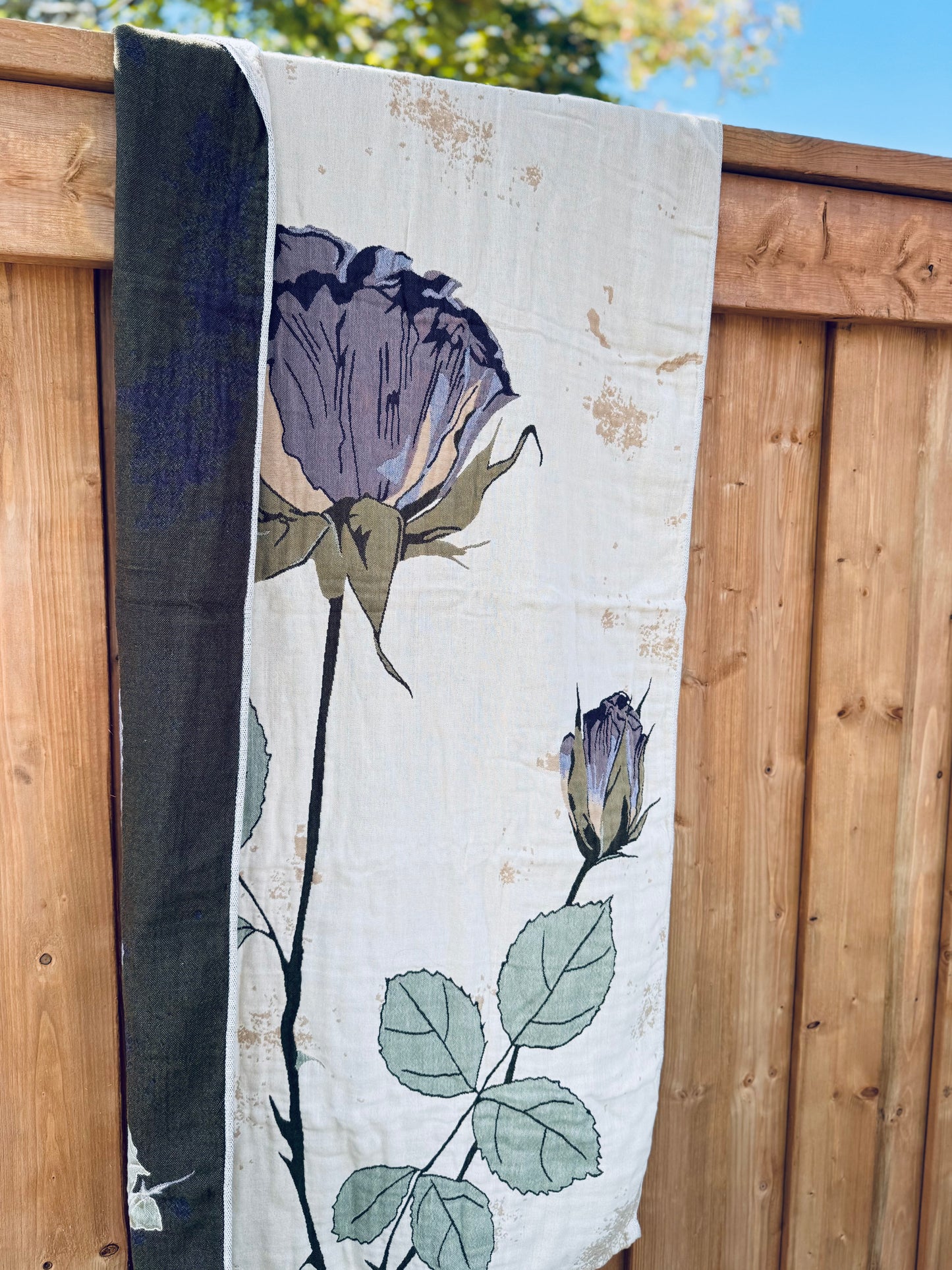 100% Cotton Woven Towel – Purple Rose Bloom Series (80×160 cm)