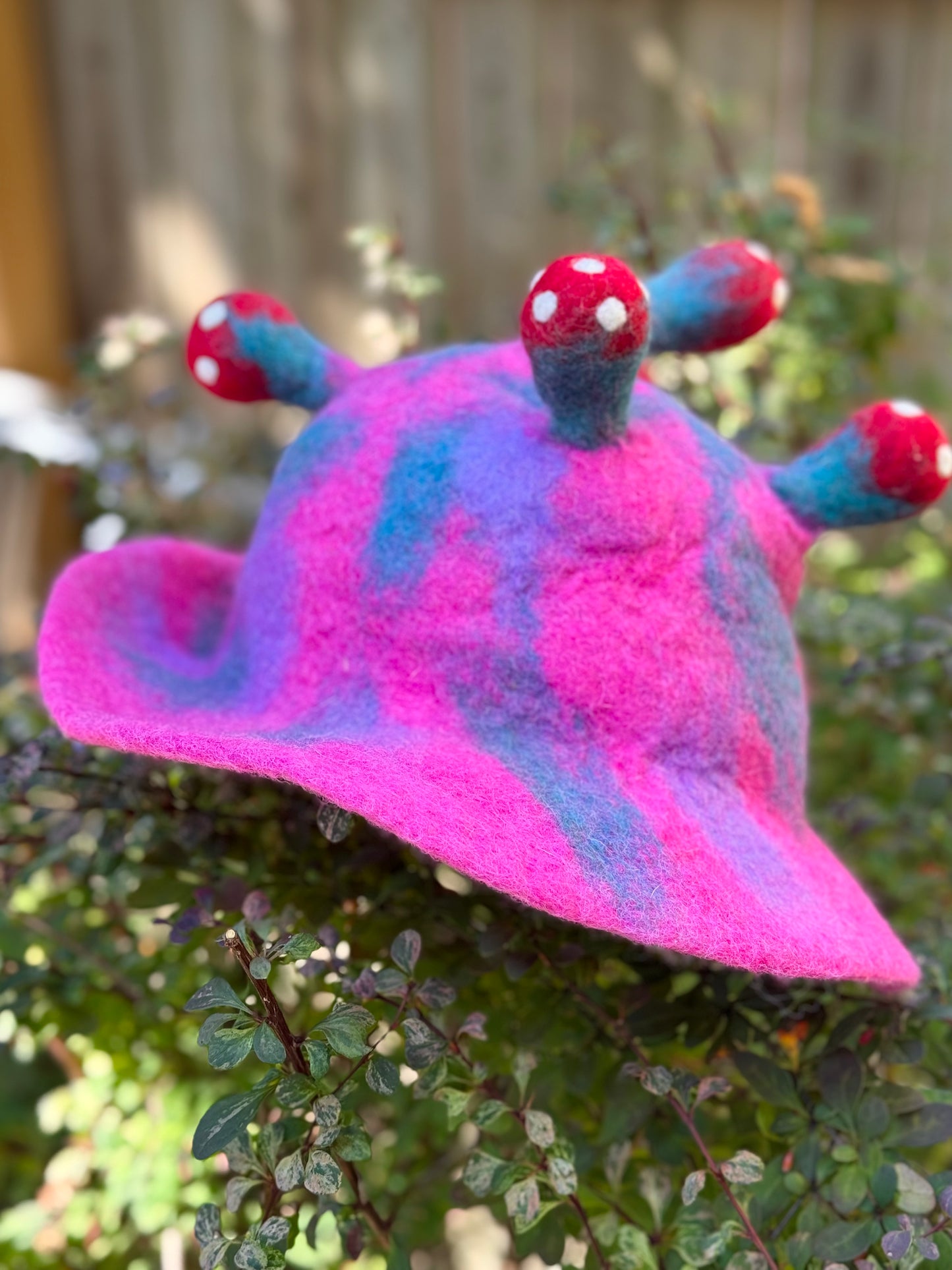 Whimsical Mushroom Felt Hat – Handmade Wool Fantasy Style