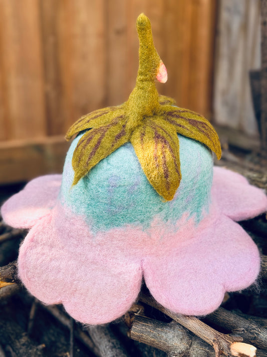 Blossom Fairy Felt Hat – Handmade in Nepal from 100% Wool