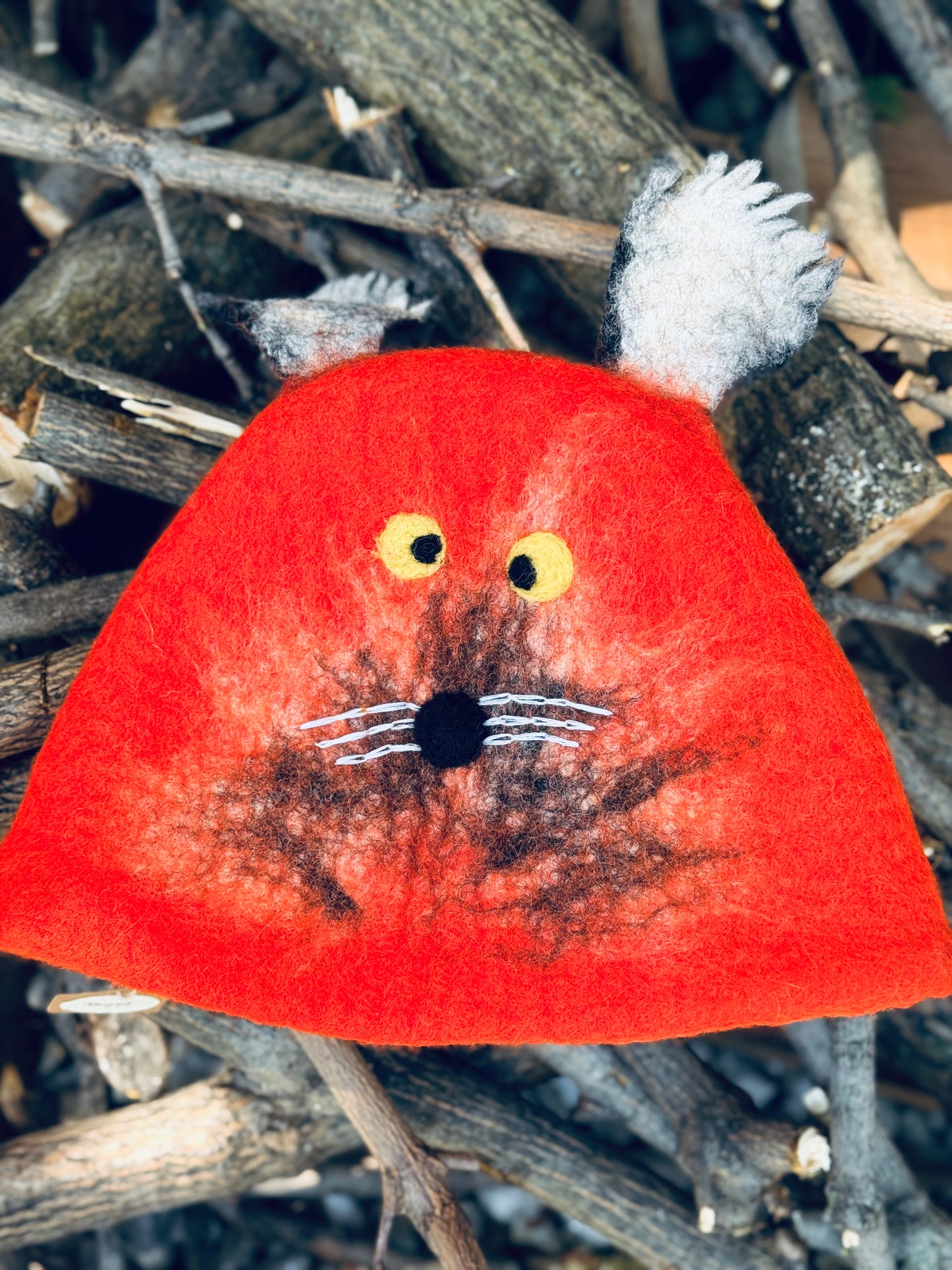 Fox Felt Hat – Handmade in Nepal from 100% Wool (Kids Collection)