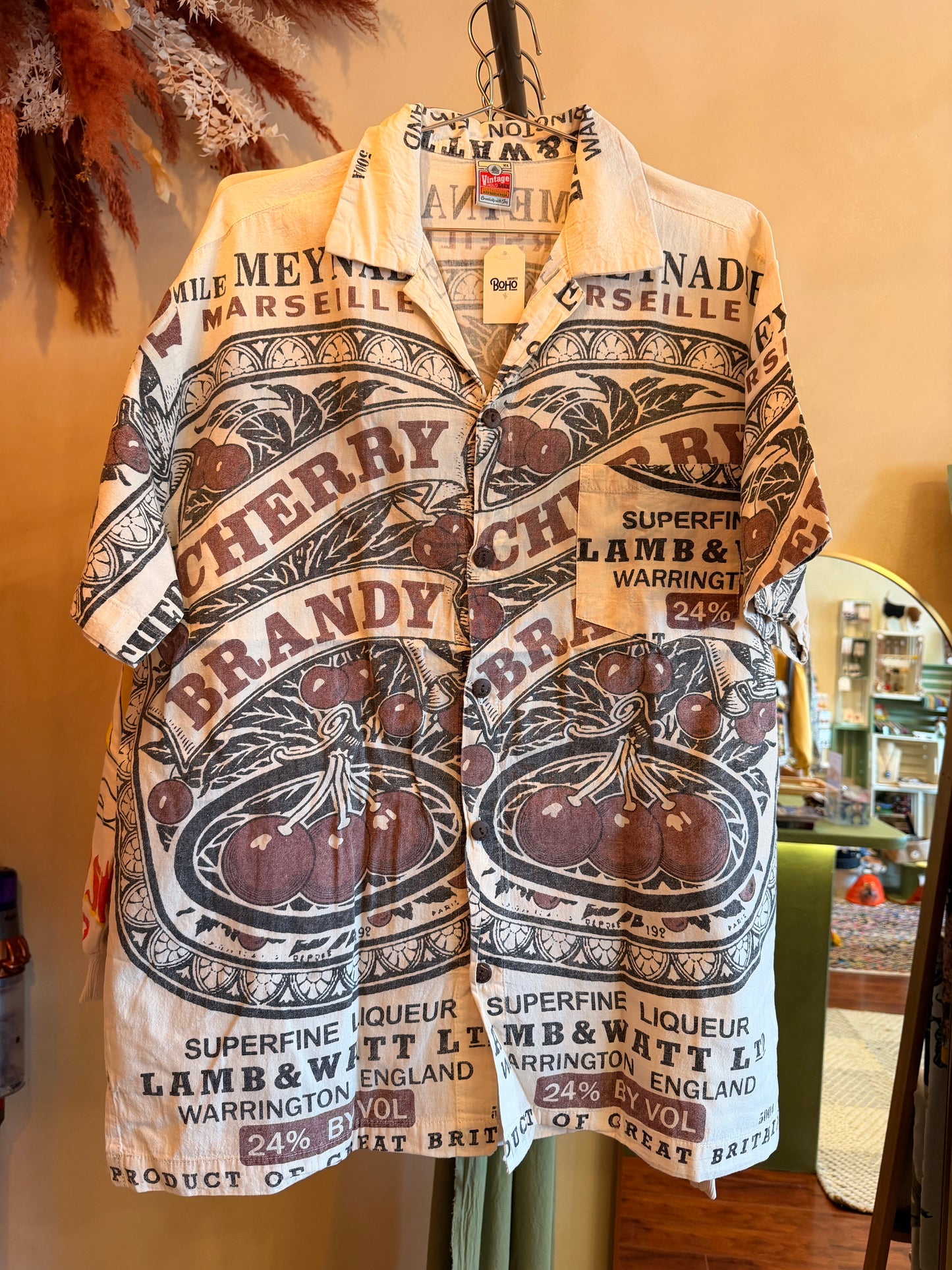 Thai Vintage Sack Bag Shirts –Retro Art Print Cotton Shirts (XL/XXL | Exclusive for BoHo Bronte