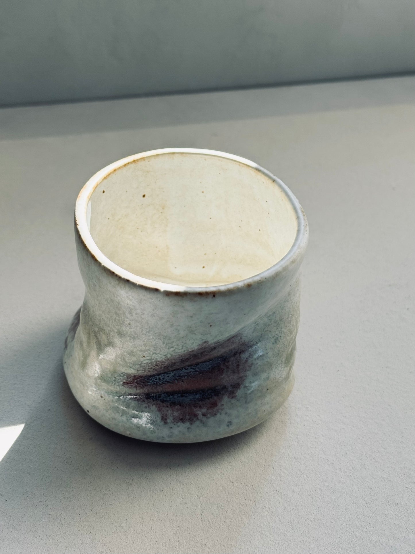 Rustic Wavy Stoneware Cup – Coarse Pottery (230ml)