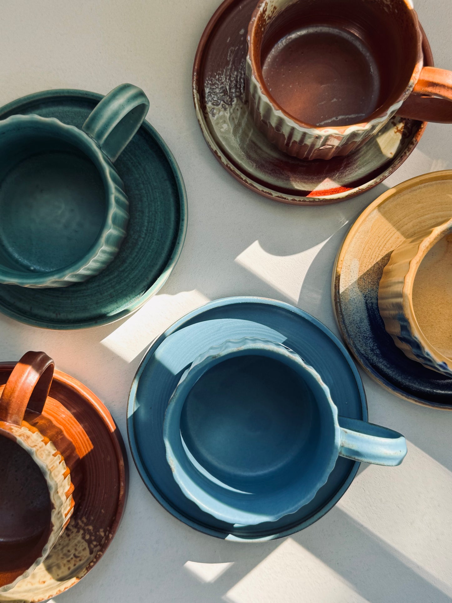Blue Ceramic Cup & Saucer Set – 230ml