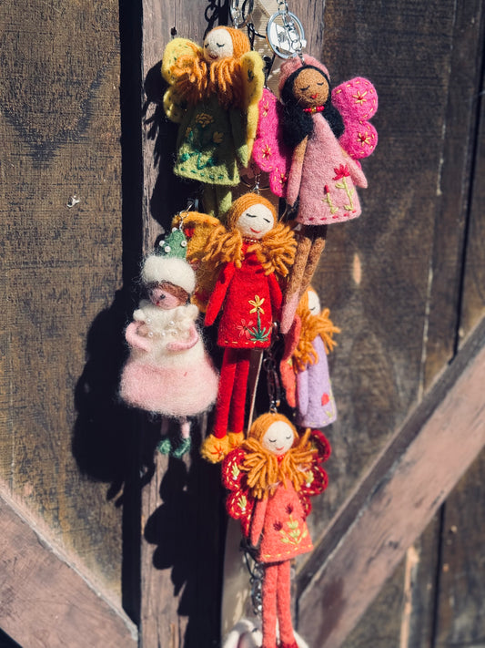 🧚‍♀️ Felt Fairy Keychain – Handcrafted in Nepal