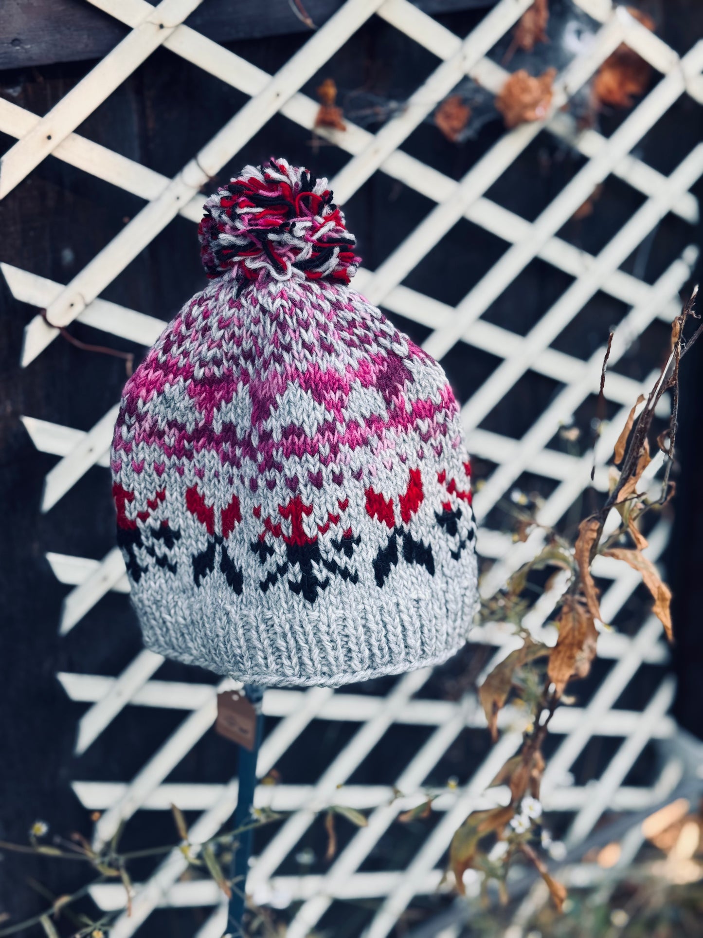 🌸 “Himalayan Bloom” Wool Knit Hat – Handmade in Nepal 🇳🇵