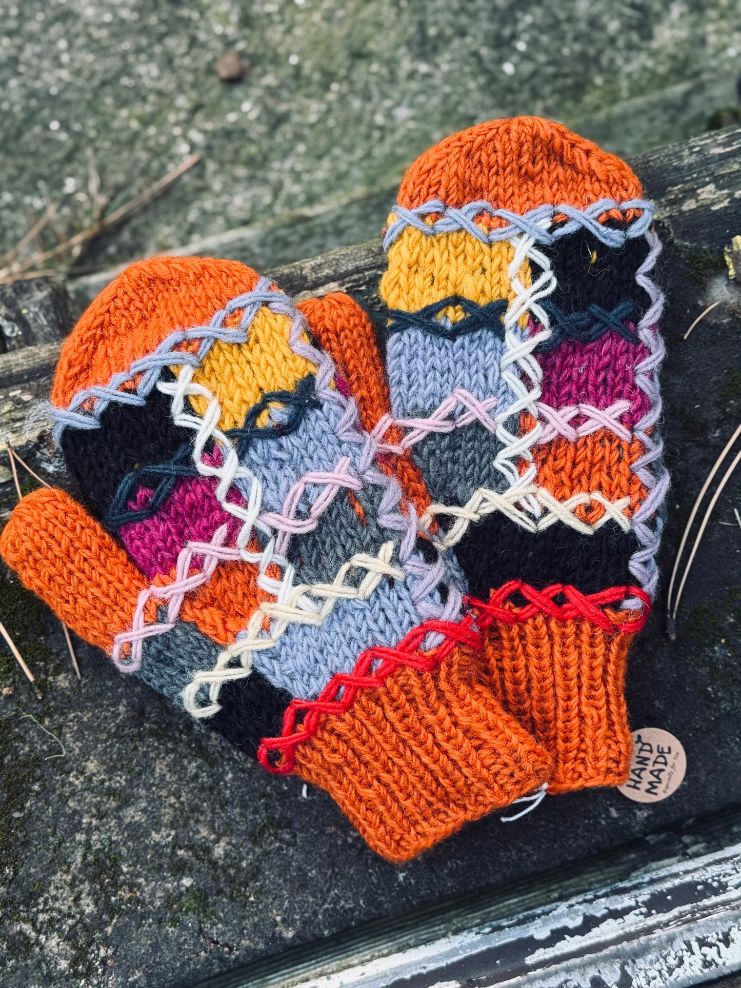Handmade Wool Mittens – Patchwork Collection