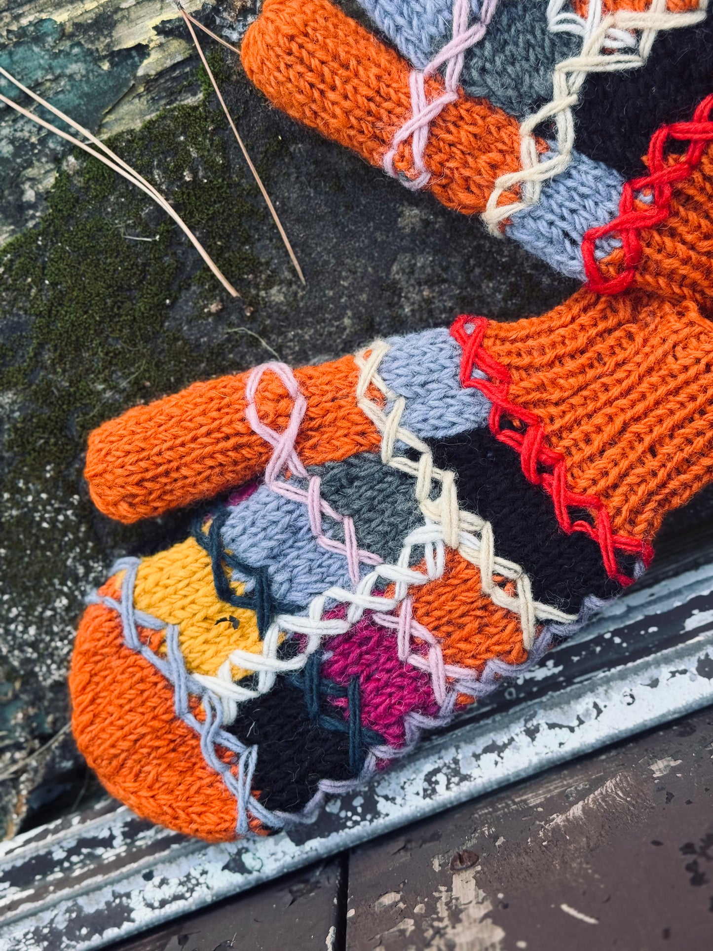 Handmade Wool Mittens – Patchwork Collection