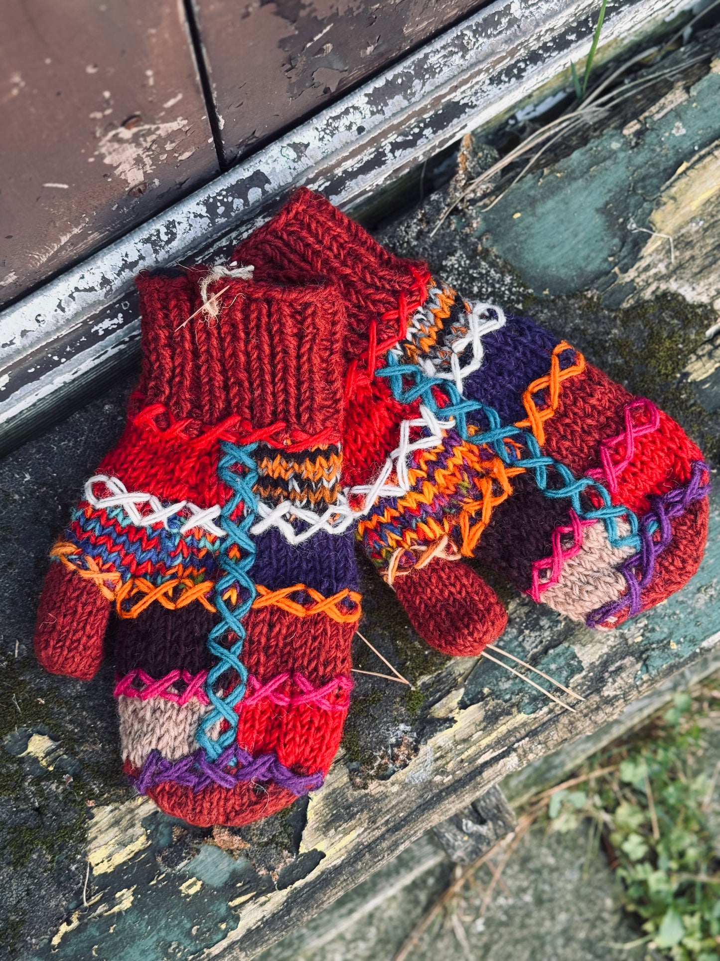 Handmade Wool Mittens – Patchwork Collection