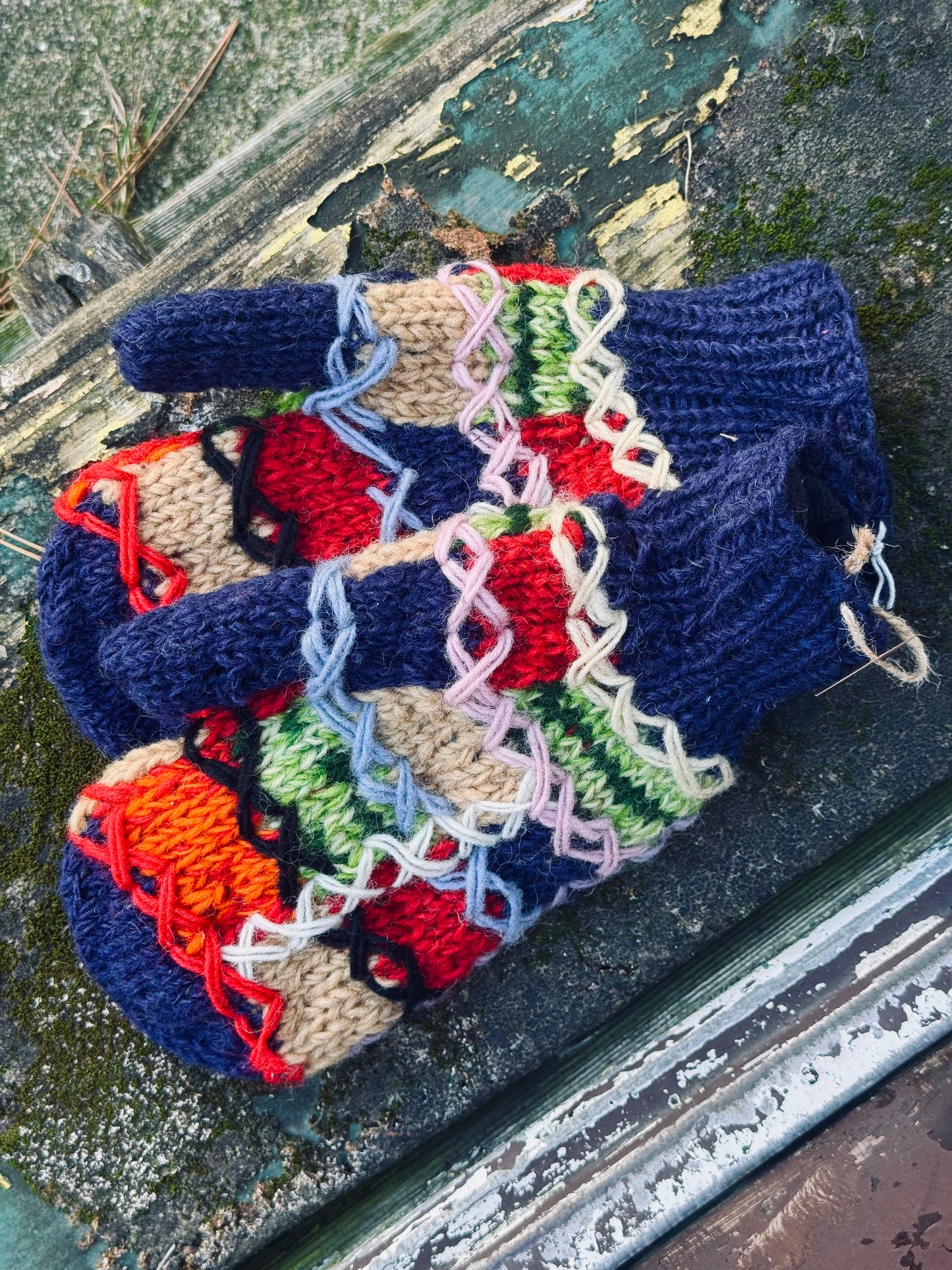 Handmade Wool Mittens – Patchwork Collection