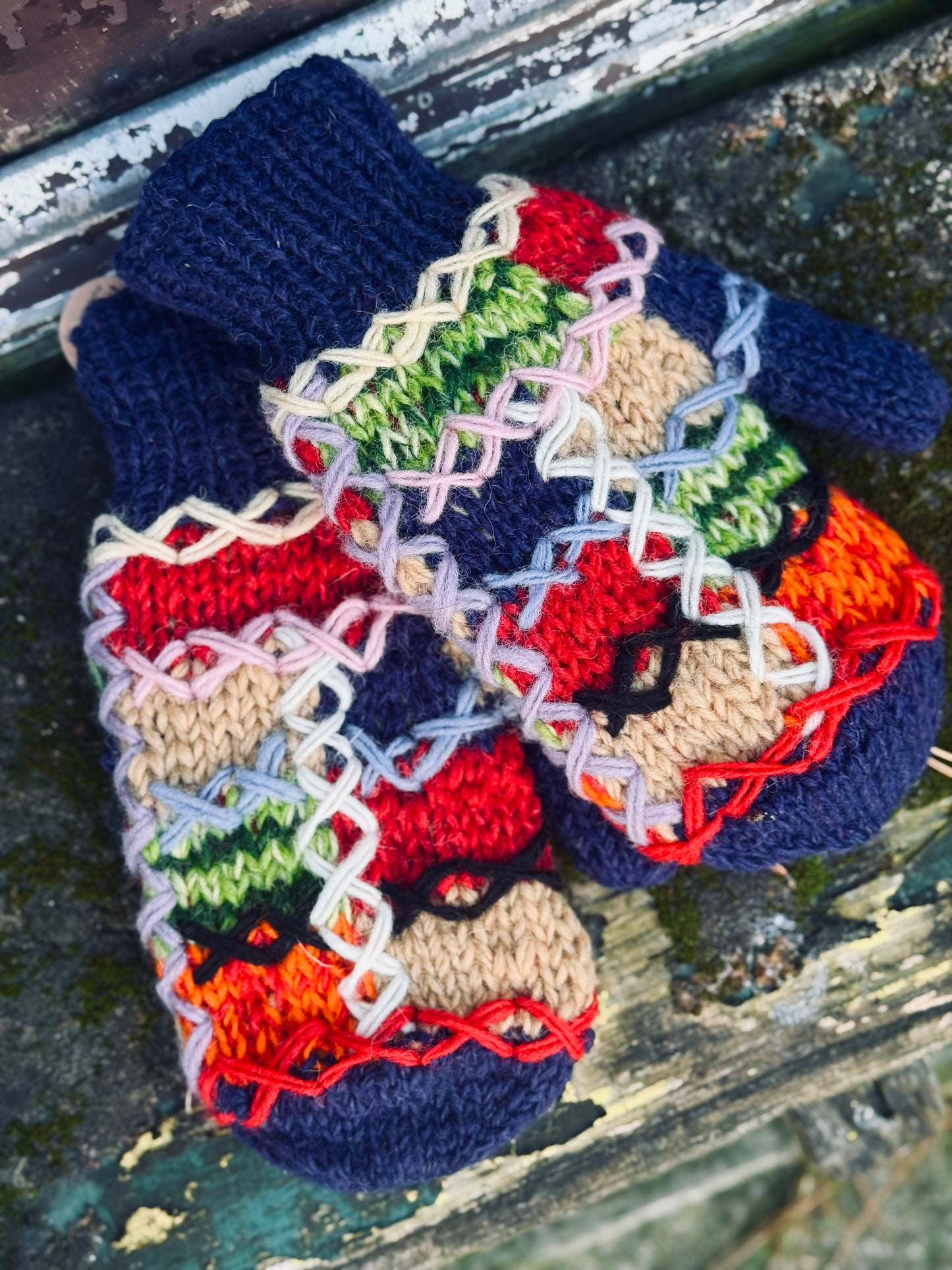 Handmade Wool Mittens – Patchwork Collection