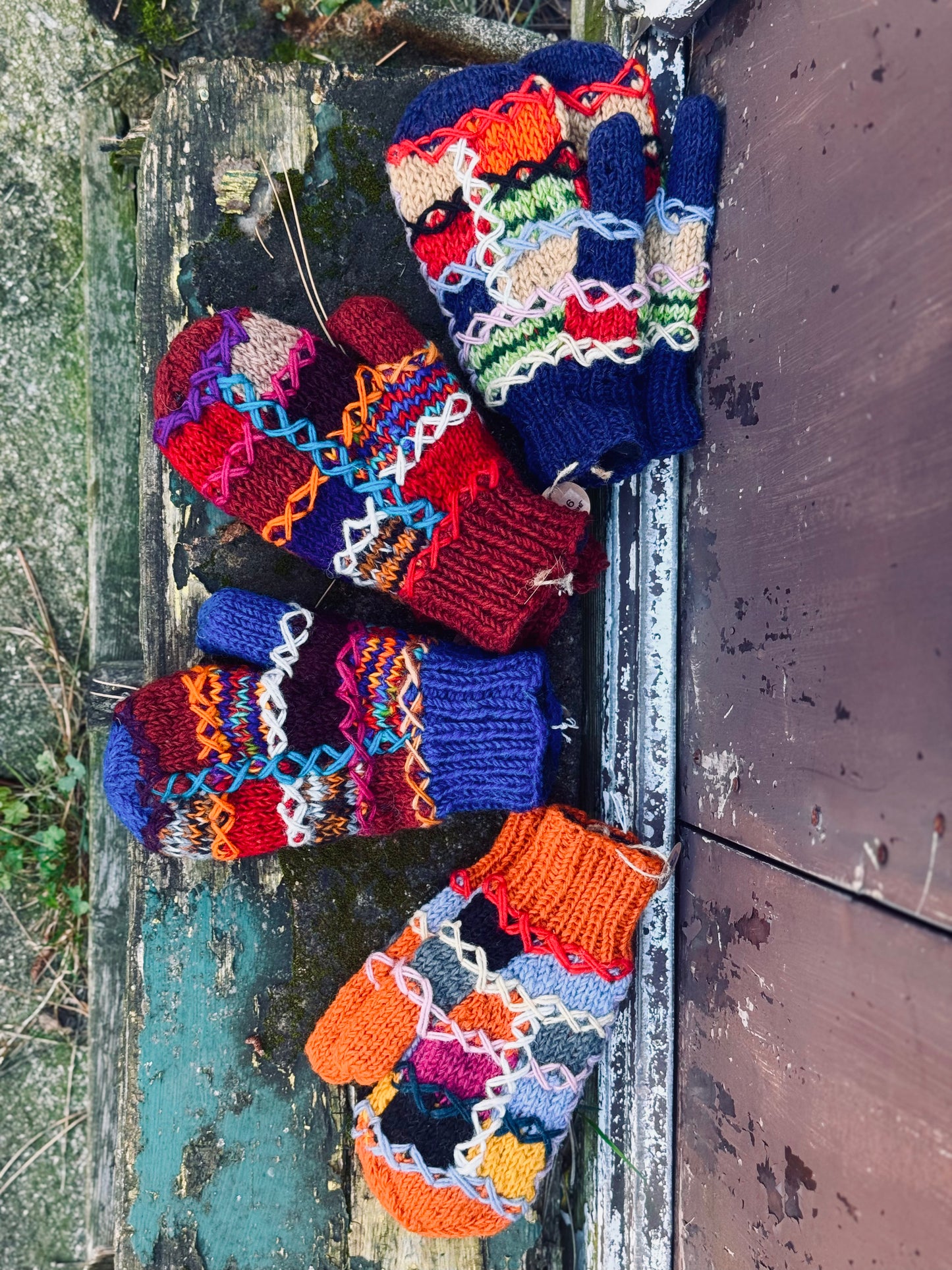 Handmade Wool Mittens – Patchwork Collection