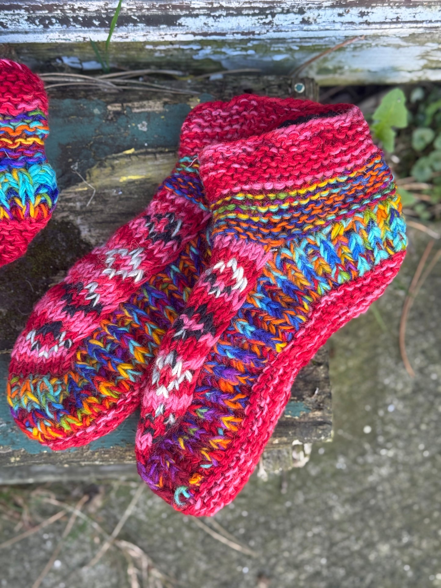 Handmade Wool Slippers – Warm Red Edition
