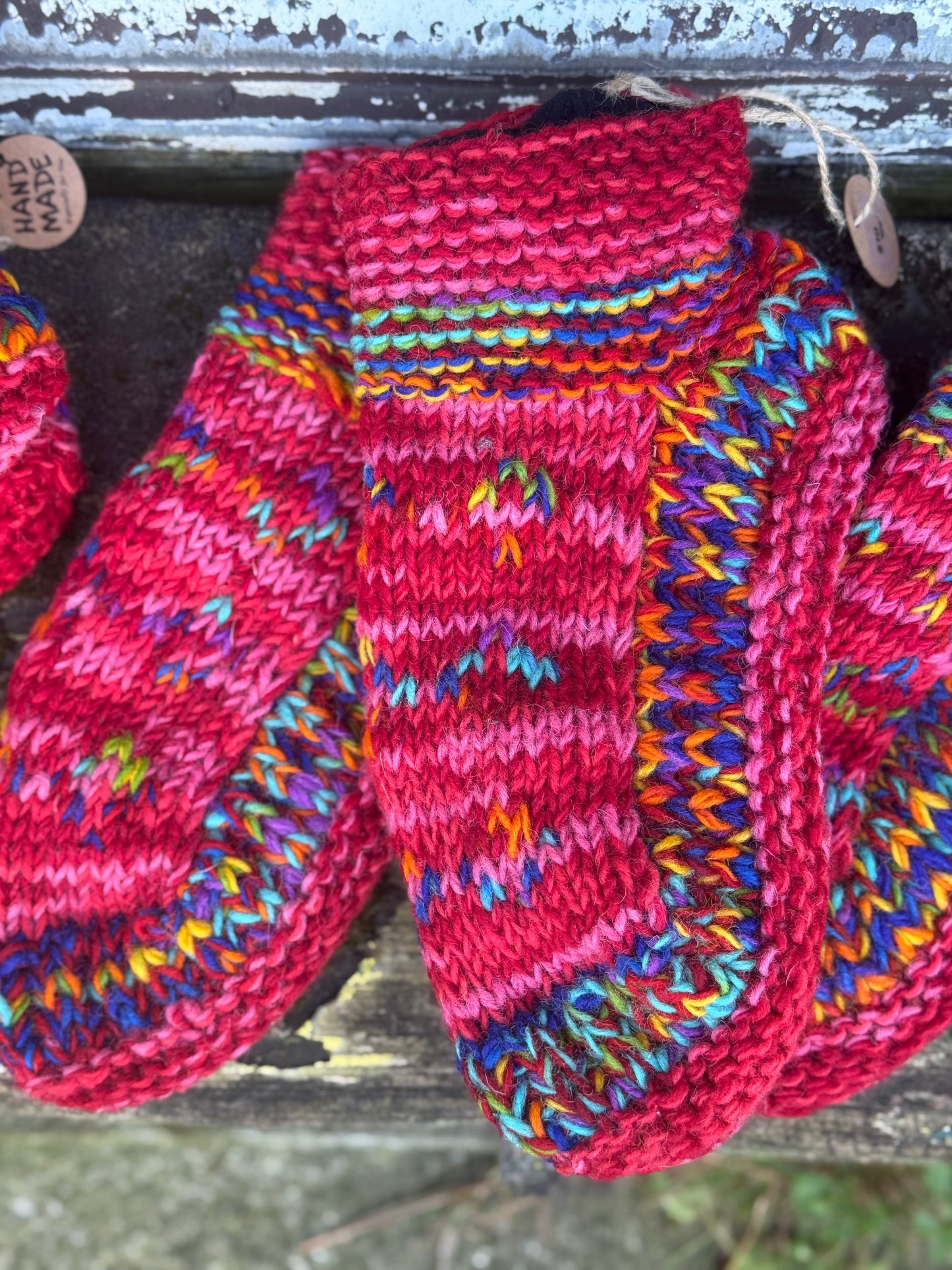Handmade Wool Slippers – Warm Red Edition