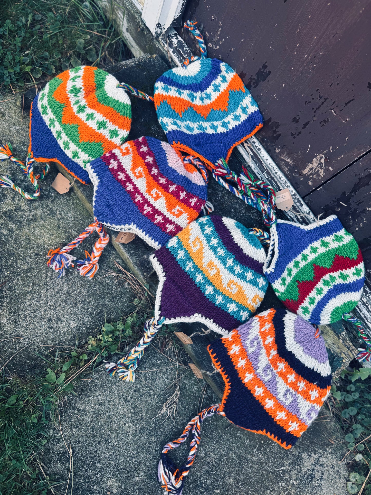 Handmade Wool Kids Hat – Rainbow Peaks Edition