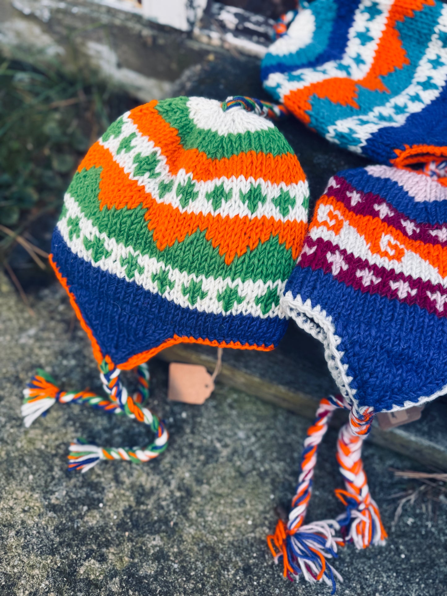 Handmade Wool Kids Hat – Rainbow Peaks Edition