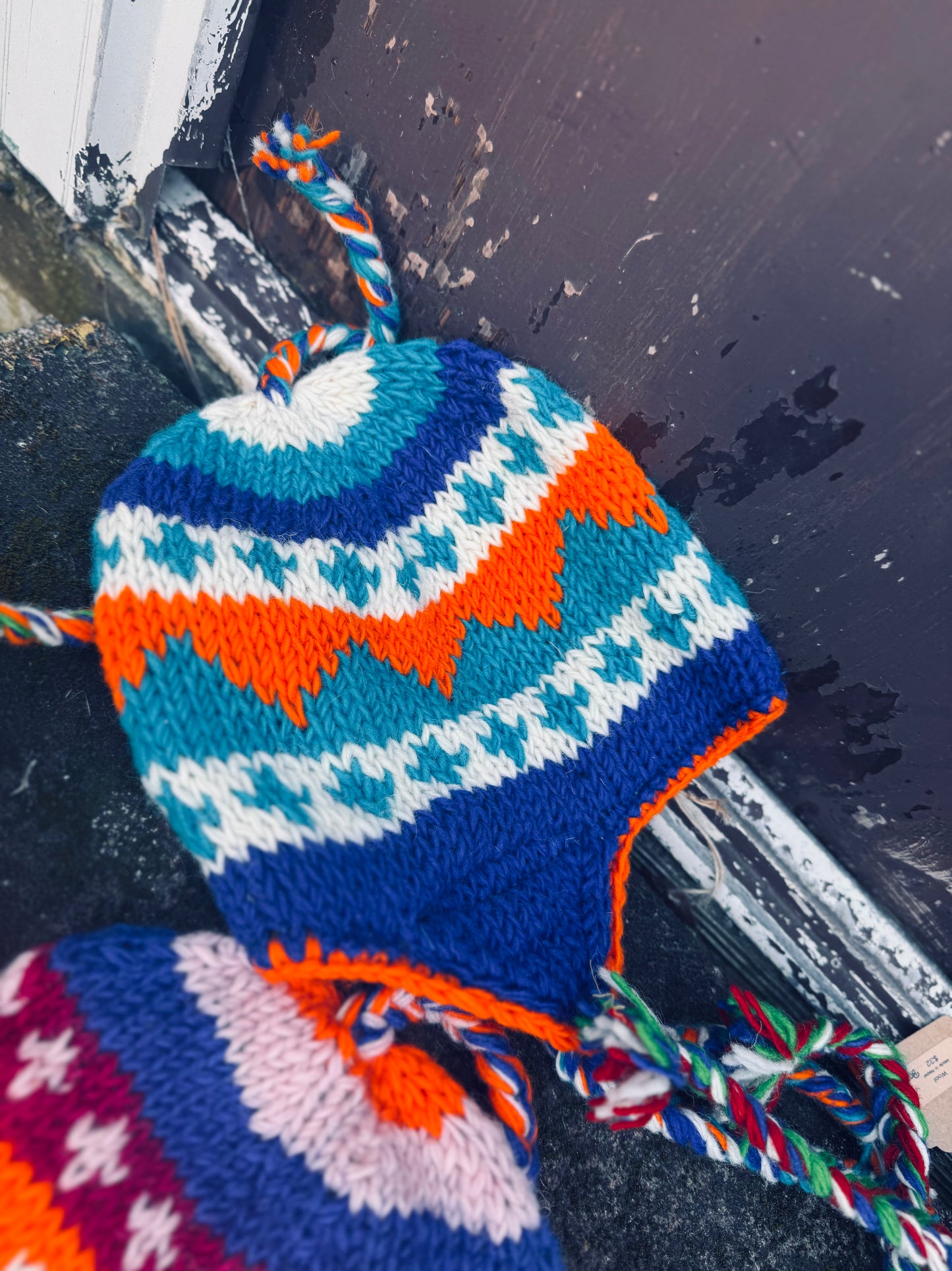 🧢 “Little Himalayan Adventurer” Wool Earflap Hat (Kid Size) – Handmade in Nepal 🇳🇵