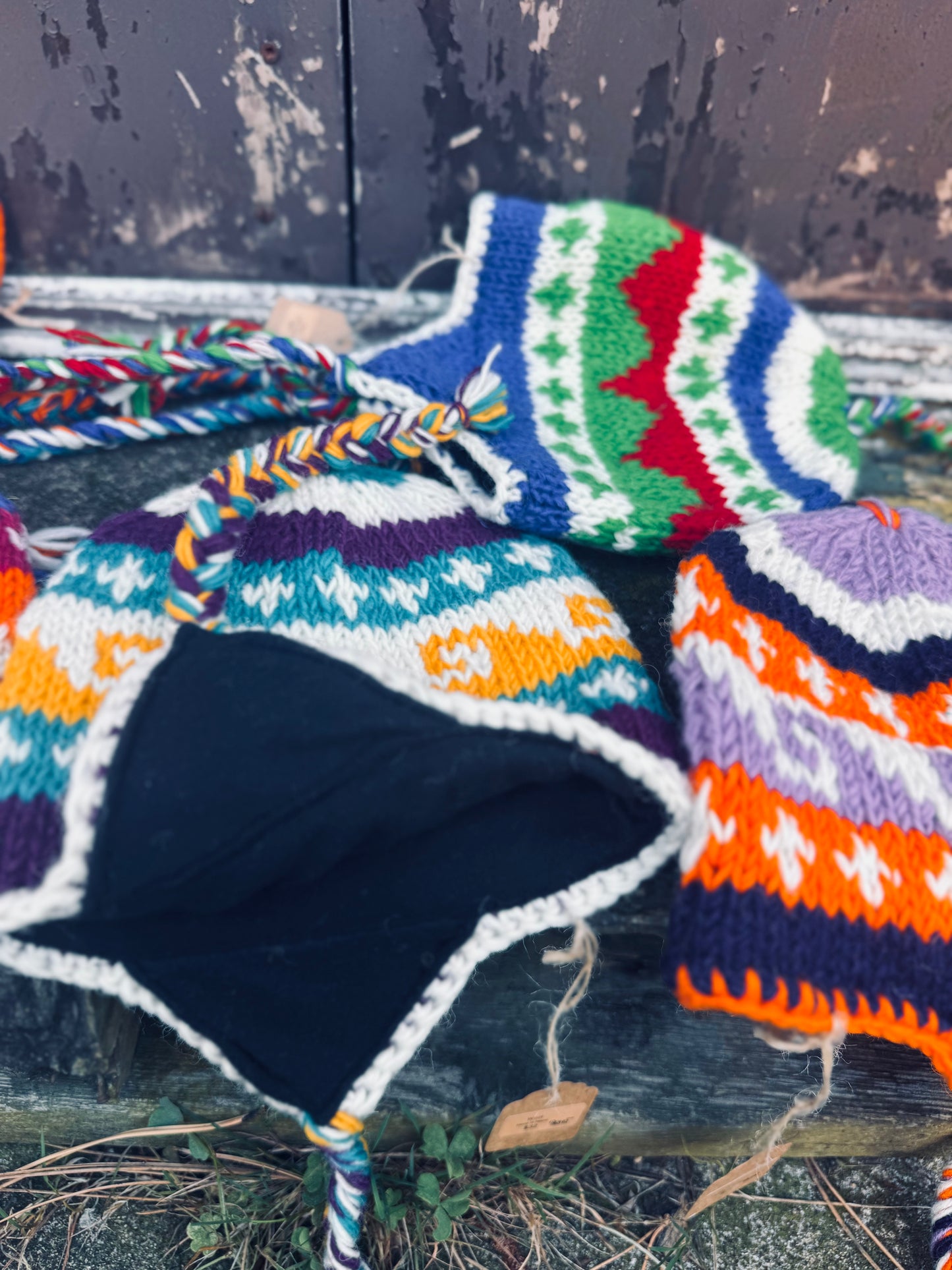 Handmade Wool Kids Hat – Rainbow Peaks Edition