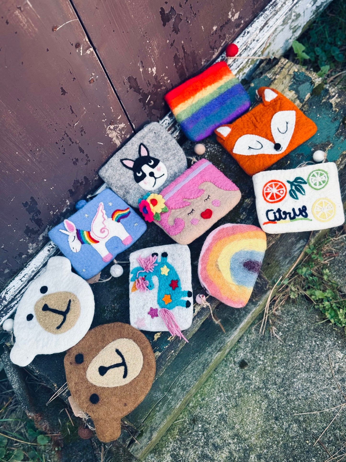 Handmade Felt Pouches – Whimsical Friends Collection