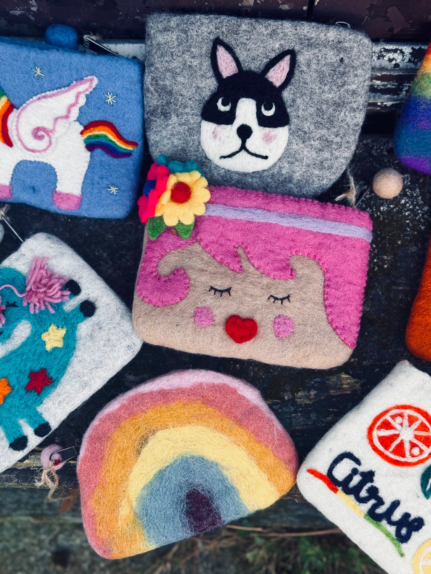 Handmade Felt Pouches – Whimsical Friends Collection
