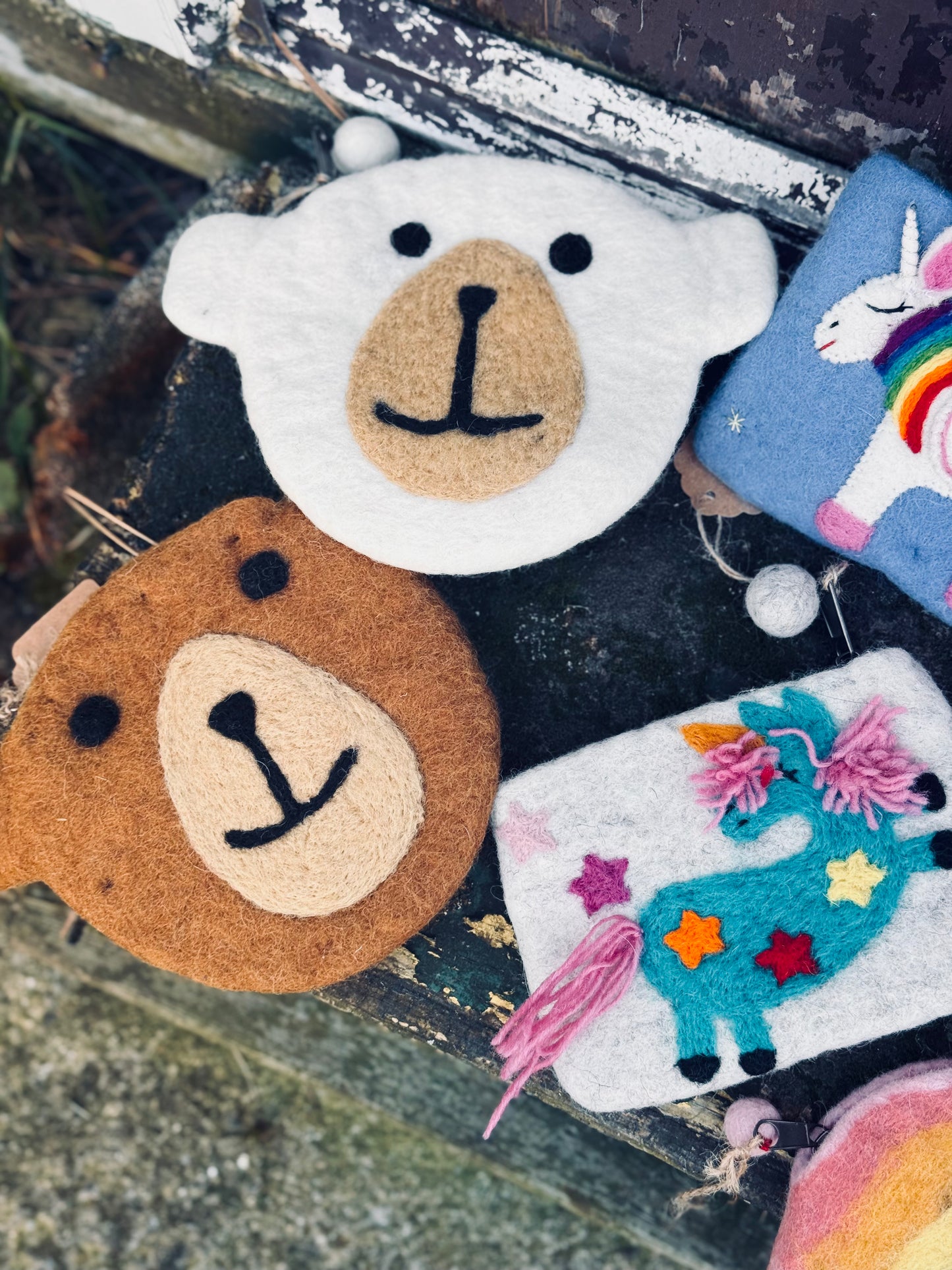 Handmade Felt Pouches – Whimsical Friends Collection
