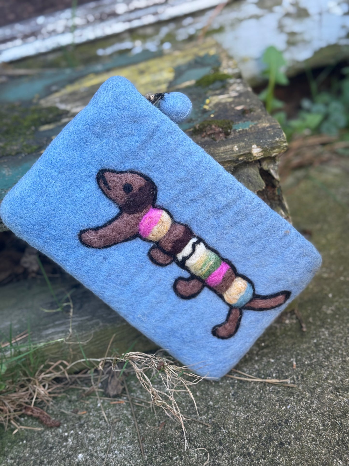 Handmade Felt Pouch – Playful Puppy Edition
