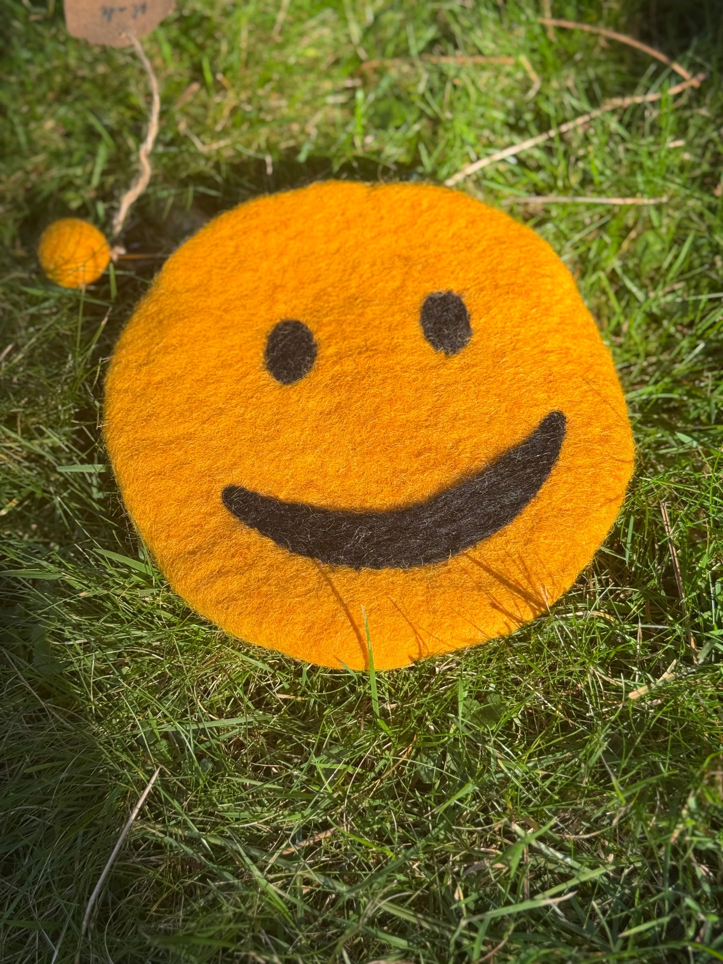 Handmade Felt Pouch – Smiley Face Edition