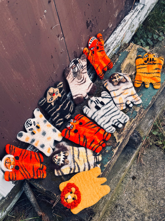 Handmade Felt Animal Coaster – Jungle Friends Collection 🐯🦓🦁