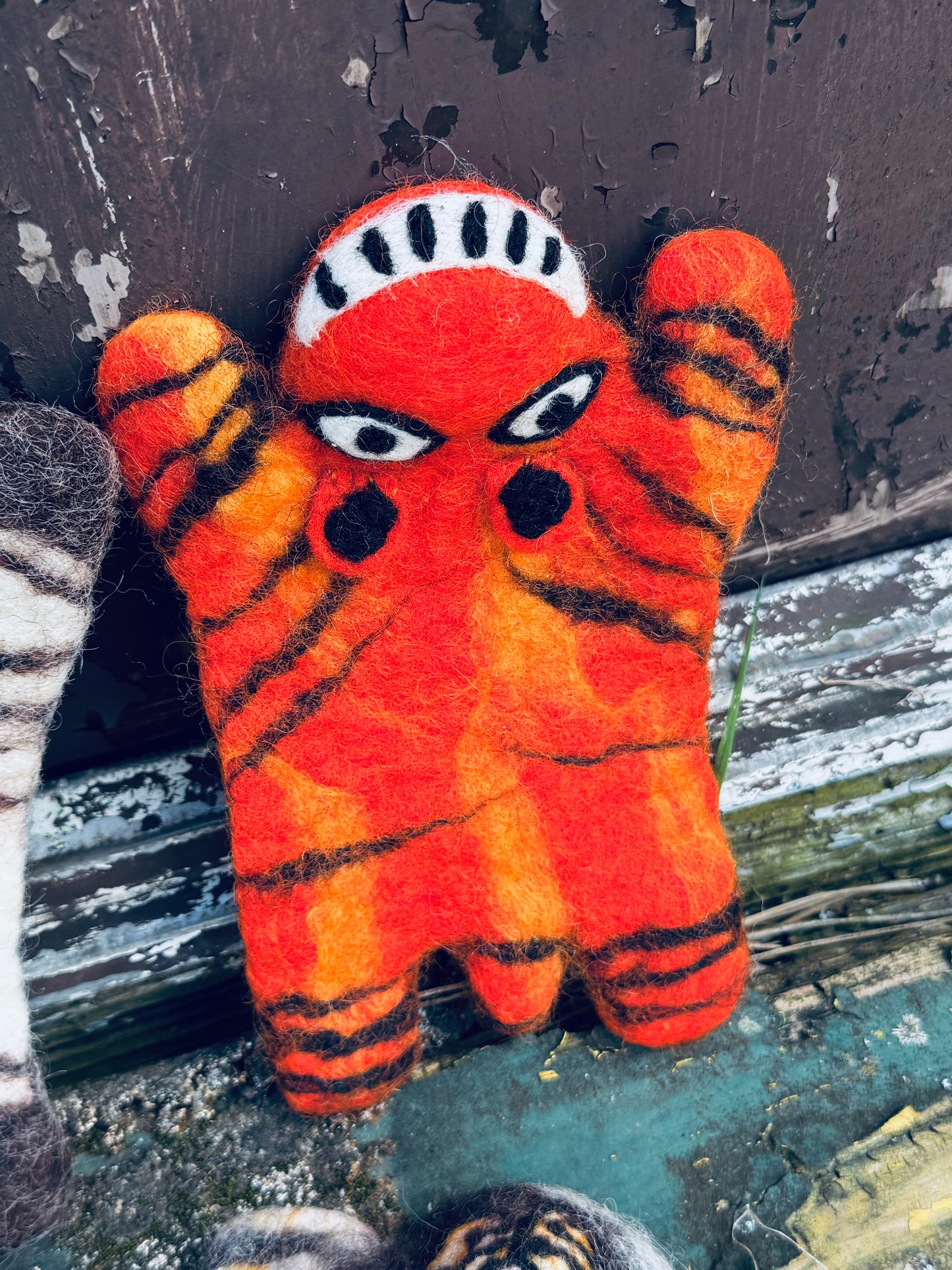 Handmade Felt Animal Coaster – Jungle Friends Collection 🐯🦓🦁